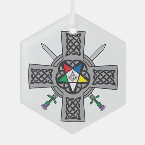 (image for) 2023 CA WP White Celtic Cross Glass Ornament
